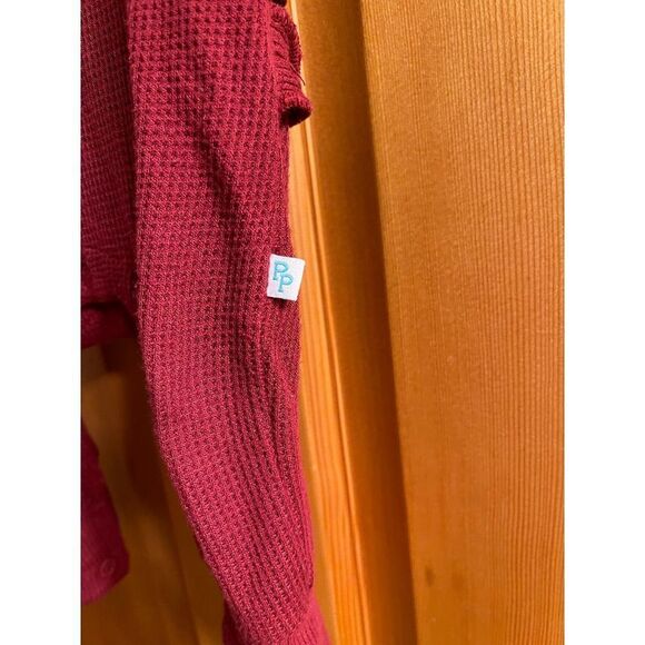 Posh Peanut Baby Waffle Knit Henley Jumpsuit + Matching Bow‎ Headband 3-6M - Picture 4 of 10